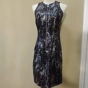 ❤️ Fitted ❤️Shimmery Black Silver Michael Kors Cocktail Dress